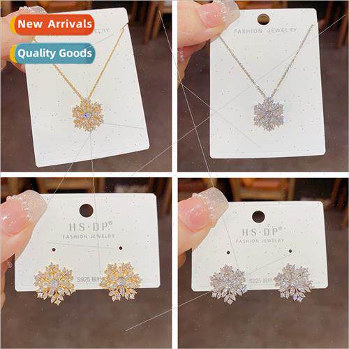 Fall winter fashion simple exquise full zirconium snowflake