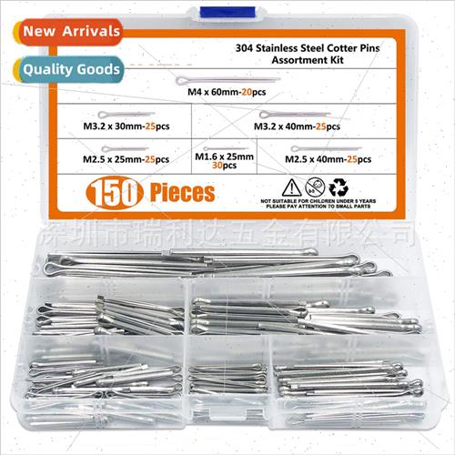 150pcs 304 Cotter Pin Set Hairpin Pin U-Pin Shaft Pin Insert