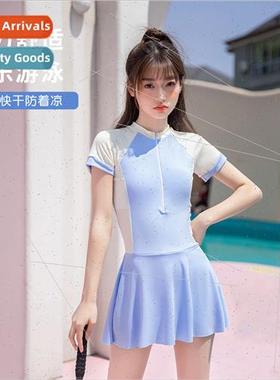 Girls swimsu one-piece skirt type middle and older children