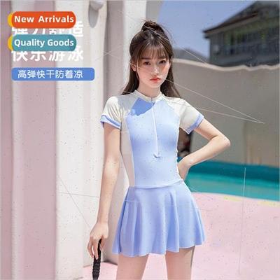 Girls swimsu one-piece skirt type middle and older children