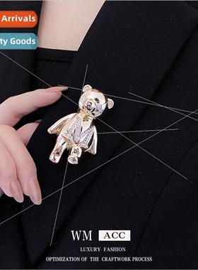 Diamonds Letters Metal Bear Brooch Su Pins che Fashion Acces