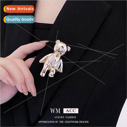 Diamonds Letters Metal Bear Brooch Su Pins che Fashion Acces