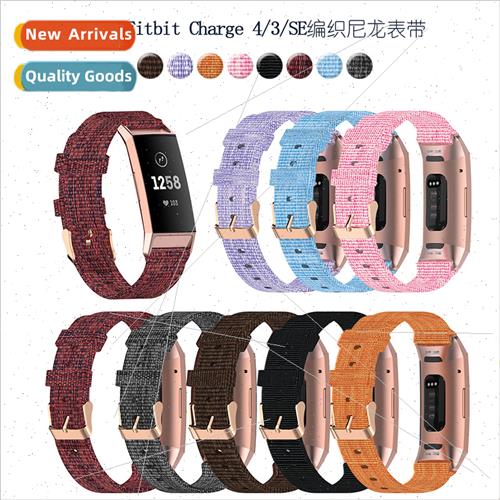适用Fitbit Charge 4/Charge 3 Canvas Watch WristbNylon Woven