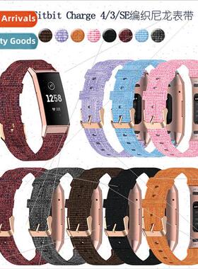 适用Fitbit Charge 4/Charge 3 Canvas Watch WristbNylon Woven