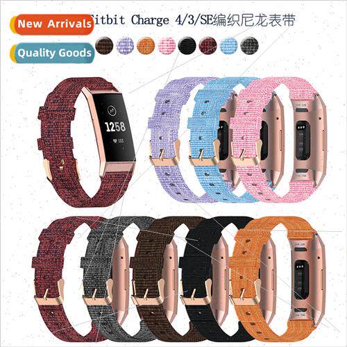 适用Fitbit Charge 4/Charge 3 Canvas Watch WristbNylon Woven