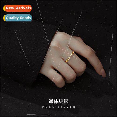 S925 interlocking silver ring female interlocking interwoven