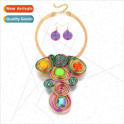 Europe resin necklace set tassel handmade necklaces African