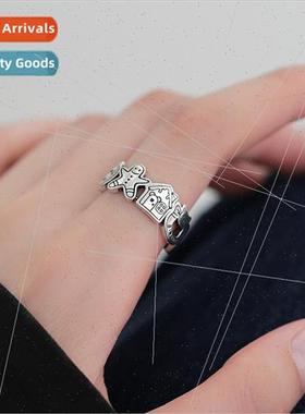 Gingerbread Man Ring Women che Vintage New Vegan Circle Graf
