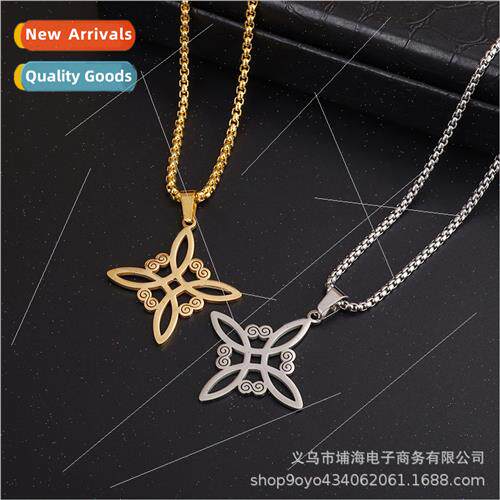 Jewelry mple Versatile 304 Square Celtic Knot Pendant Neckla