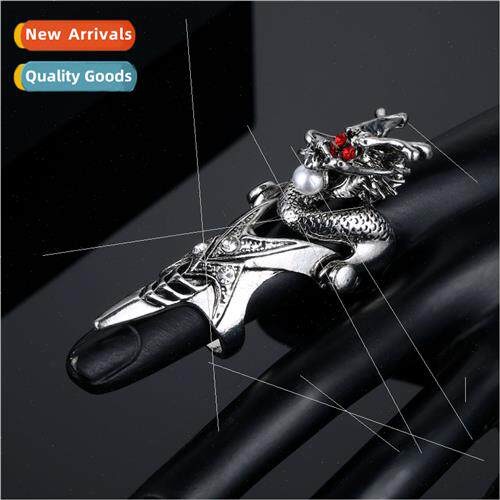 Vintage Men HJewelry Punk Alloy Rings Adjustable Finger Ring