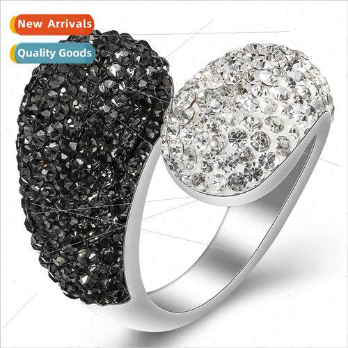 Europe irregular black whe mixed color stainless steel ring