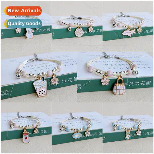 mple cute cartoon flower bracelet ice cracked porcelain bead
