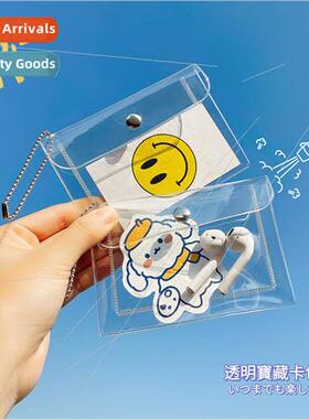 mple hanging chain organizer bag ins transparent pvc press b