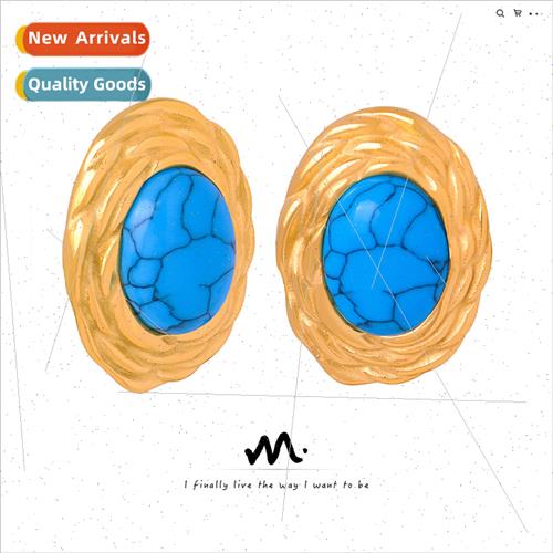 French new retro fashion natural blue turquoise jewelry tani