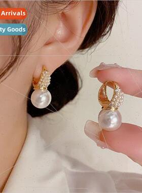 French vintage pearl earring clasp niche fashion hundred ear