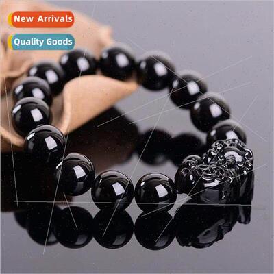 New 12mm Crystal Brave Bracelet String Hundred Obsidian HJew