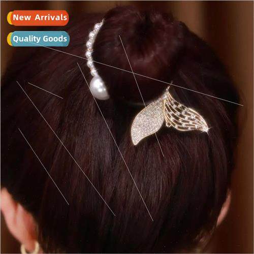 Pearl encrusted diamond fishtail hair accessories elegant ba