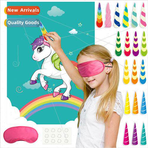 Unicorn horn children birthday party game supplies wall stic