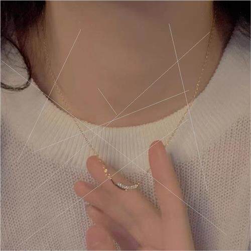 Zirconia thin necklace women ins simple accessories niche de