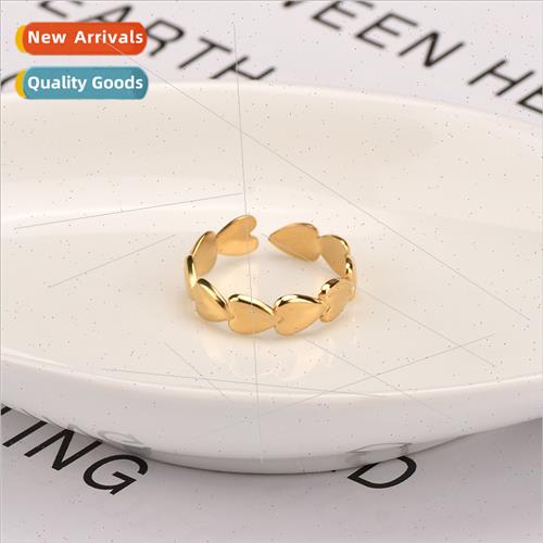 Stainless Minimalist Glossy Heart Index Ring Tanium Steel Go