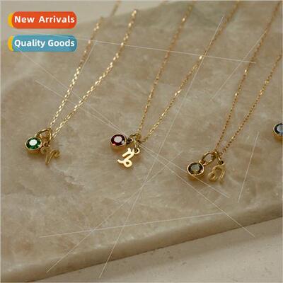 Zirconia necklace 2023 summer new birthstone pendant necklac