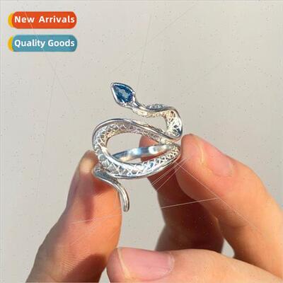 Handmade Topaz Snake 925 Ring Custom Jewelry Metal Ring Open