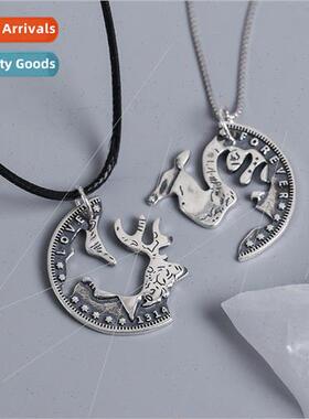 Together as One Deer Have You Couple Necklace 适用Men Women