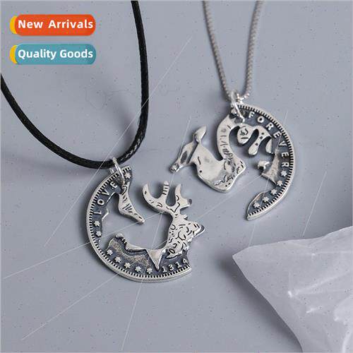Together as One Deer Have You Couple Necklace 适用Men Women