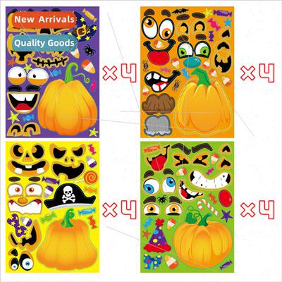 XH060 Children Halloween DIY pumpkin horror puzzle handbook
