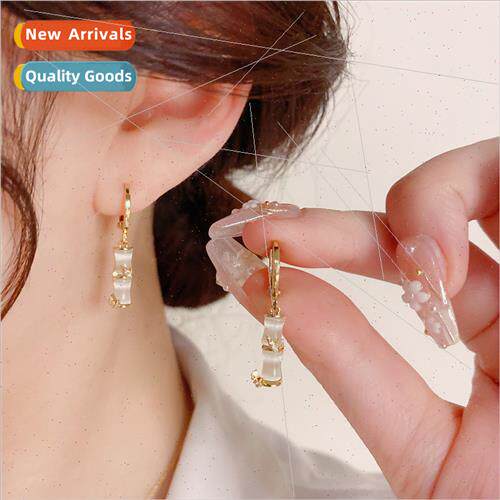 new Korea cat eye stone bamboo earrings female hundred wh ea