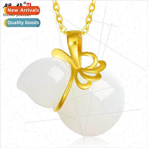 999 gold whe jade necklace pendant gold pendant to send mom