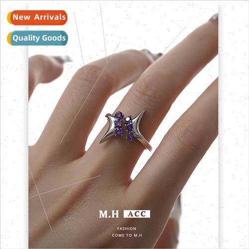 Alloy Zirconia Ring Women che Cold Wind Opening Adjustable N