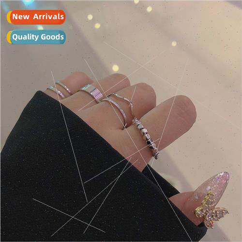 Rings 6 pack niche ins Korea sense cold wind metal finger ri