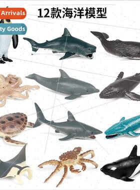 toy model scene ornaments mini megalodon orca blue whale gre