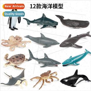 toy model scene ornaments mini megalodon orca blue whale gre