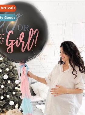 36 inch square round gender reveal balloon boy or girl baby