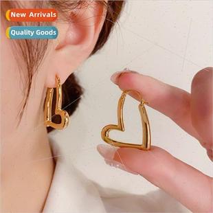 Koreafashion simple metal love ear buckle female cold wind e