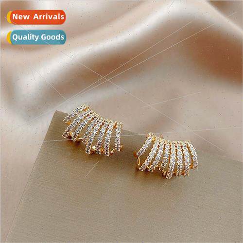 S925 silver needle Korea full diamond fashion commuting hund