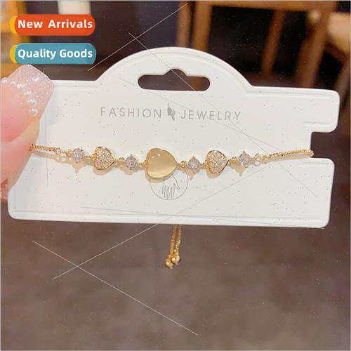 Sweet Cat Eye Love Heart Pull-Out Bracelet Fashion mple Pepl