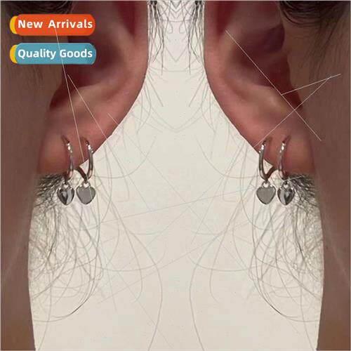 Double love earrings female 2022 new tide niche earrings swe