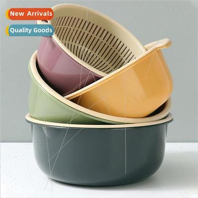 Kchen supplies double plastic draining basket thickened enla
