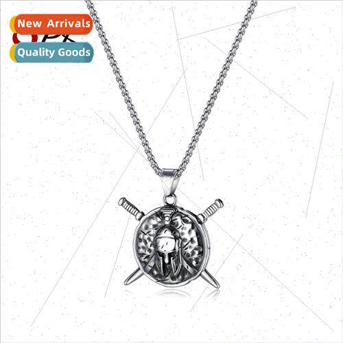 Europe Vintage Fashion Punk Spartan Helmet Double Sword Stai