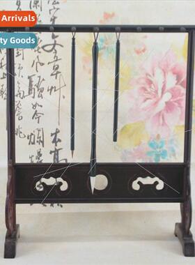 Mahogany pen hanging pen holder 8 pins 16 hanging wood carvi