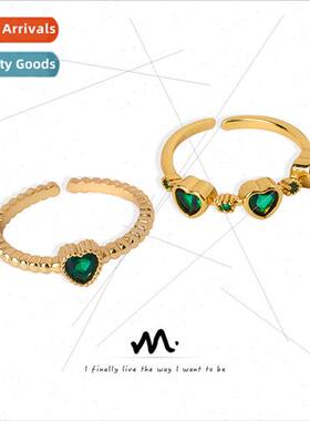 Fashion minimalist niche copper material heart set zirconia