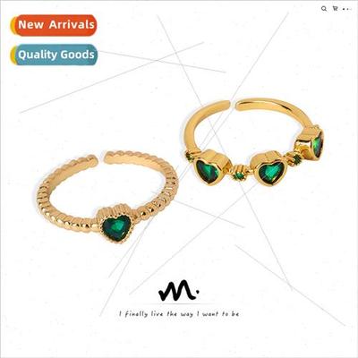 Fashion minimalist niche copper material heart set zirconia