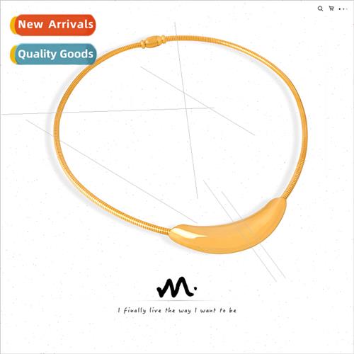 Minimalist niche titanium steel gold-plated jewelry necklace