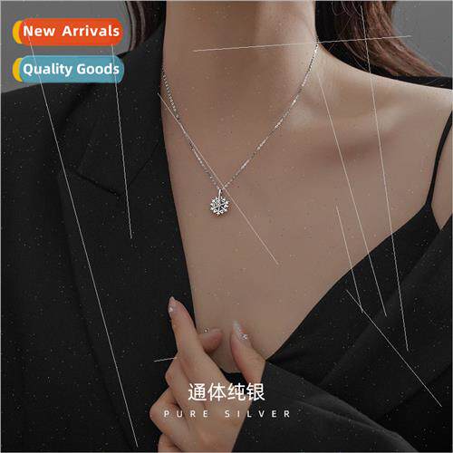 S925 silver snowflake necklace women niche 2022 birthday gif