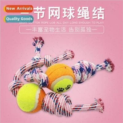 Dog Toys Cotton Rope Three Sections Tennis Rope Knot Pet Toy