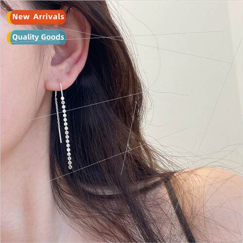Tassel sequin earrings female 2023 new tide simple thin ear