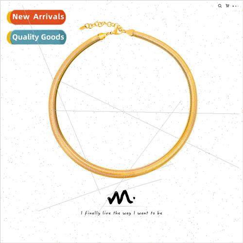 Europe new fashion tanium steel snake bone chain female neck